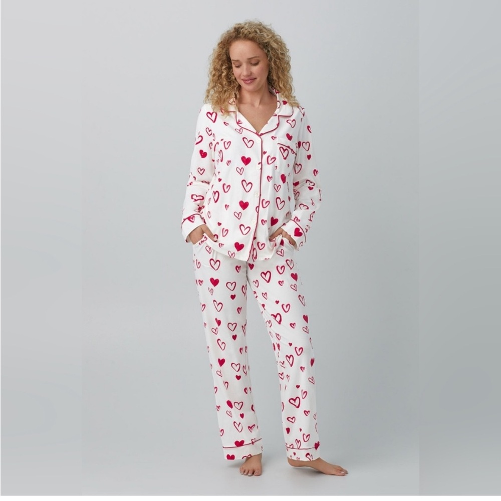 BedHead White and Red Heart Pajama Set